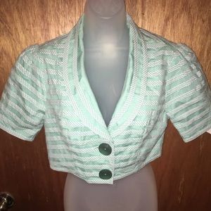 Betsey Johnson Cropped Jacket Green NWT SIZE 8